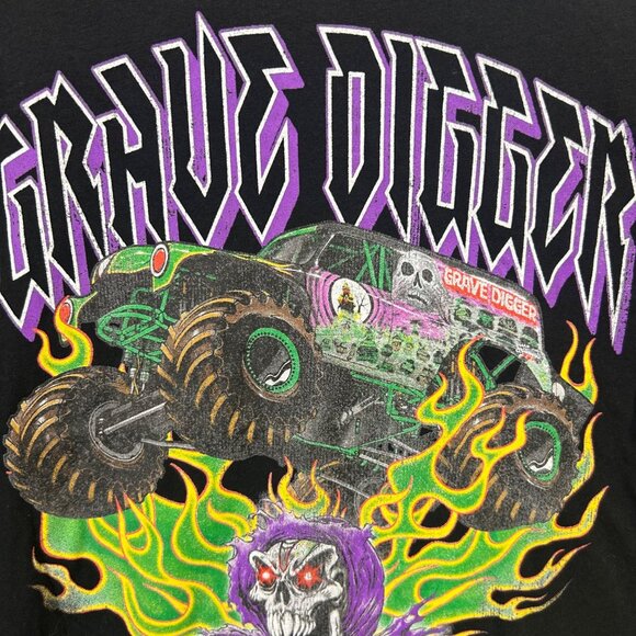 Monster Jam Grave Digger Long Sleeve Graphic Boys T-Shirt Size XL - Picture 4 of 10